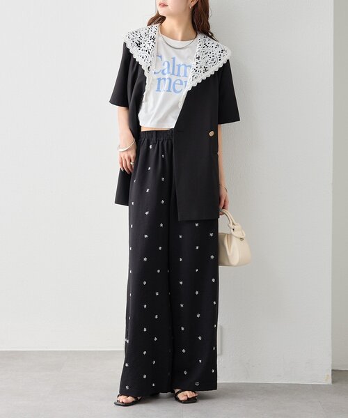 3サイズ展開/SET UPスタイルにも◎】ビージーフラワースラックス
