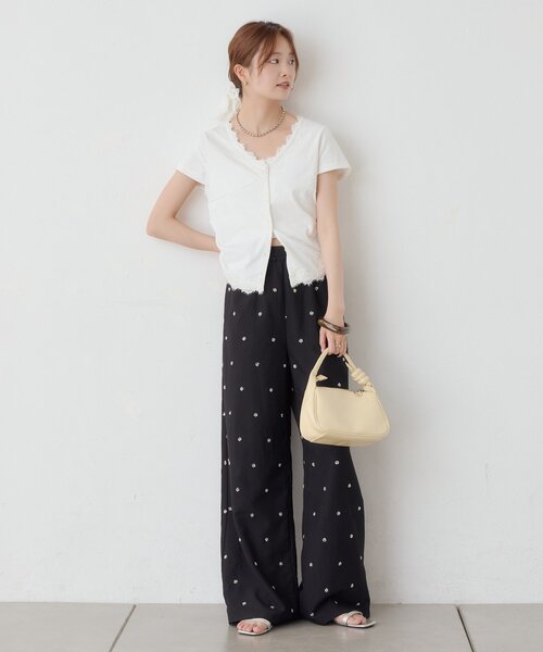 3サイズ展開/SET UPスタイルにも◎】ビージーフラワースラックス