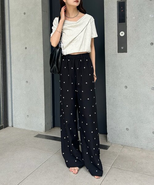 3サイズ展開/SET UPスタイルにも◎】ビージーフラワースラックス