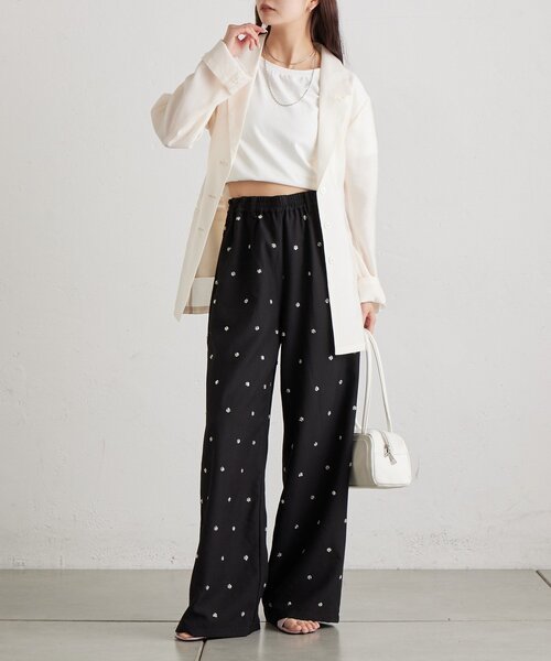 3サイズ展開/SET UPスタイルにも◎】ビージーフラワースラックス