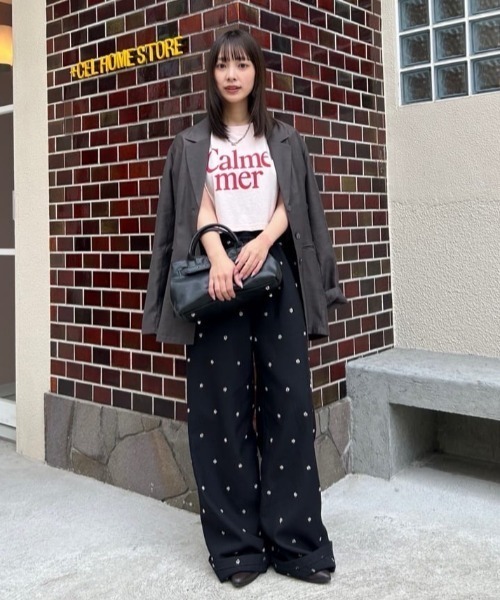 mystic（ミスティック）の「《3サイズ展開/SET UPスタイルにも◎》ビージーフラワースラックス（スラックス・レディース・ブラック/ブルー/アイボリー・1/2/0）」の18枚目の写真