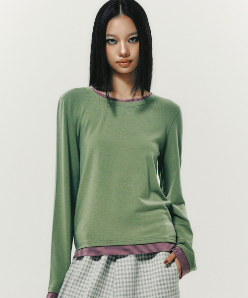 NYXX(エヌワイエックスエックス)の「EMBLEM LAYERED L/S GREEN(Tシャツ/カットソー・レディース・その他・F)」の1枚目の写真
