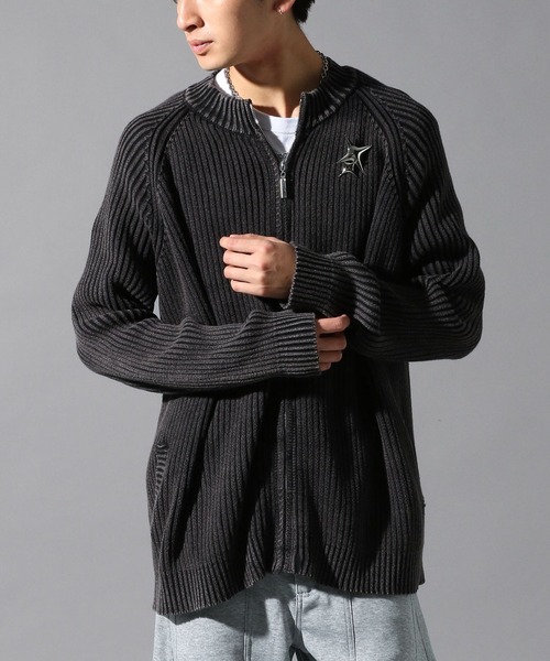 LAND MUSEUM（ランドミュージアム）の「LAND MUSEUM／スターメタルZIPニット（ニット/セーター・メンズ・イエロー/ブラック・FREE）」の2枚目の写真