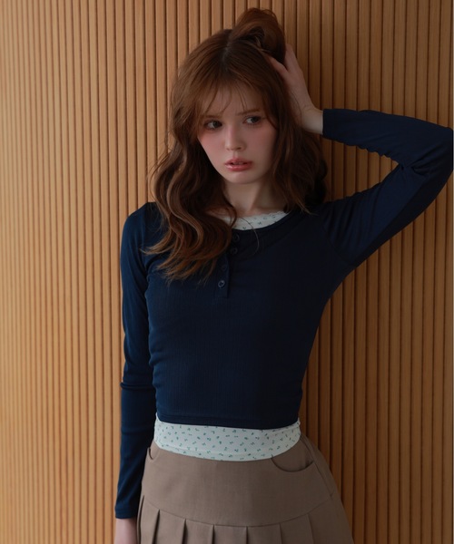M DOLLY（エムドリー）の「flower layered coco tops/フラワーレイヤードココトップス（その他トップス・レディース・アイボリー/ネイビー・FREE）」の13枚目の写真