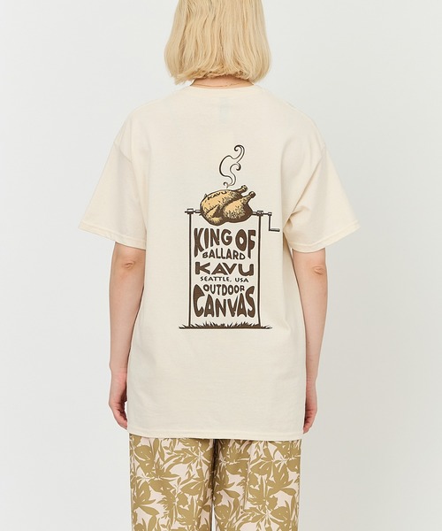 KAVU(カブー)の「KAVU/カブー BBQ Tee/バーベキュー Tシャツ(Tシャツ/カットソー・メンズ・ナチュラル/チャコールグレー・MEDIUM/LARGE)」の1枚目の写真