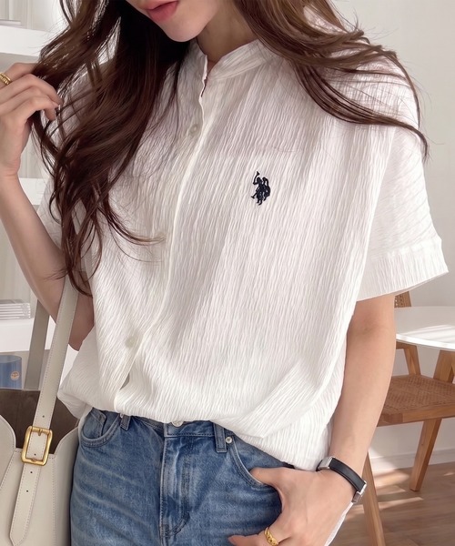 セール】GeeRA別注【U.S. POLO ASSN.】ポコポコ素材フレンチスリーブ