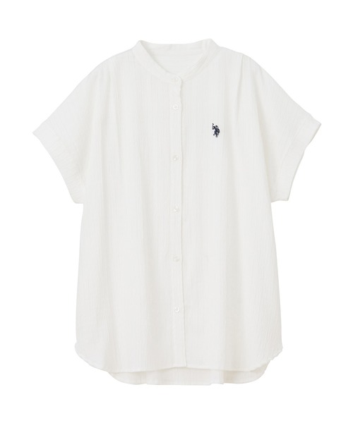 U.S. POLO ASSN.(ユーエスポロアッスン)の「GeeRA別注【U.S. POLO ASSN.】ポコポコ素材フレンチスリーブワンポイント刺繍シャツ(シャツ/ブラウス・レディース・ブラック/オフホワイト/ネイビー・MEDIUM/LARGE/X-LARGE)」の21枚目の写真