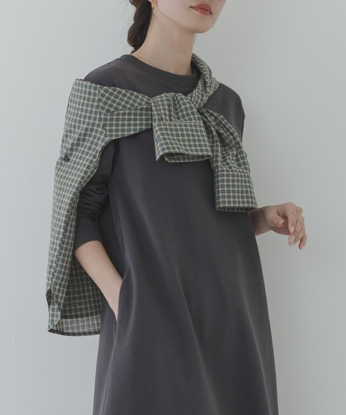 URBAN RESEARCH Sonny Label（アーバンリサーチサニーレーベル）の「『WEB限定』裏毛Aラインワンピース（ワンピース・レディース・チャコールグレー/ブラック・FREE）」の3枚目の写真