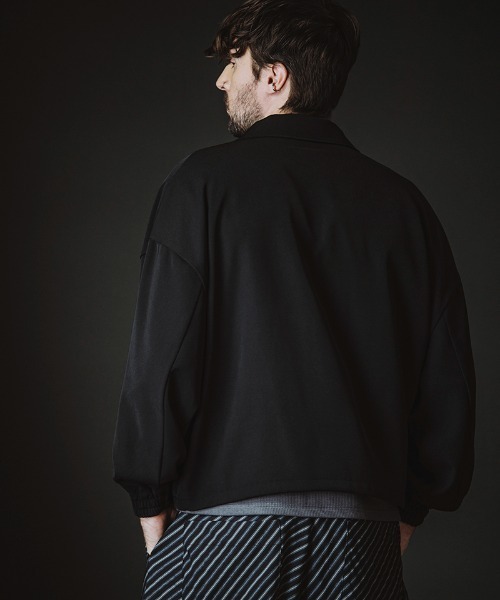 NO ID.(ノーアイディ)の「mj11424-WポケットZIP-BLZ ジップブルゾン(858006-424B)(ブルゾン・メンズ・ブラック/ストライプ・ONE SIZE)」の5枚目の写真