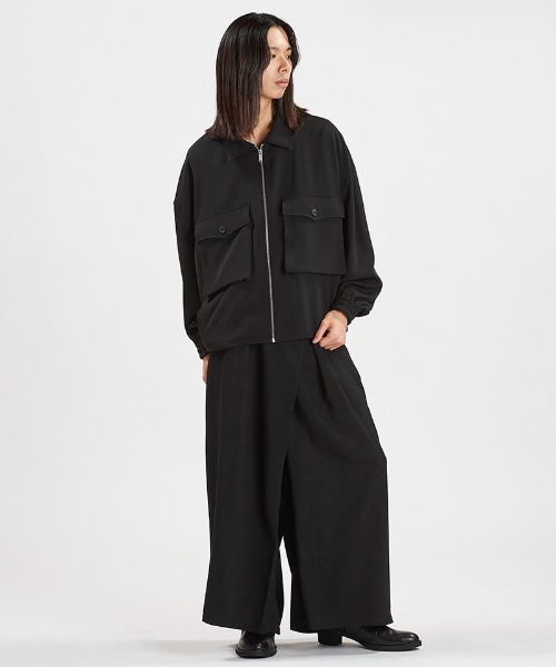 NO ID.(ノーアイディ)の「mj11424-WポケットZIP-BLZ ジップブルゾン(858006-424B)(ブルゾン・メンズ・ブラック/ストライプ・ONE SIZE)」の19枚目の写真