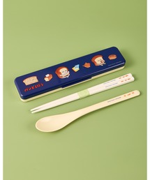 salle de bal（サルデバル）の「【 パンどろぼう 】抗菌 音が鳴らないコンビセット　箸・スプーン　 箸18cm　SKE（カトラリー）」