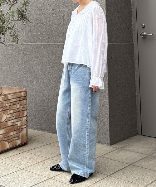 ISOOK(アイスー)の「【ISOOK / アイスー】フロントフリルブラウス / ワッシャー シアーシャツ シアートップス シースルー 長袖 春服 春トップス ホワイト ZOZOTOWN限定(シャツ/ブラウス・レディース・ホワイト・FREE)」の22枚目の写真