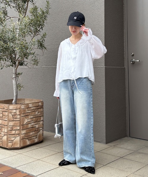 ISOOK(アイスー)の「【ISOOK / アイスー】フロントフリルブラウス / ワッシャー シアーシャツ シアートップス シースルー 長袖 春服 春トップス ホワイト ZOZOTOWN限定(シャツ/ブラウス・レディース・ホワイト・FREE)」の20枚目の写真