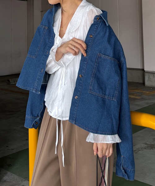 ISOOK(アイスー)の「【ISOOK / アイスー】フロントフリルブラウス / ワッシャー シアーシャツ シアートップス シースルー 長袖 春服 春トップス ホワイト ZOZOTOWN限定(シャツ/ブラウス・レディース・ホワイト・FREE)」の11枚目の写真