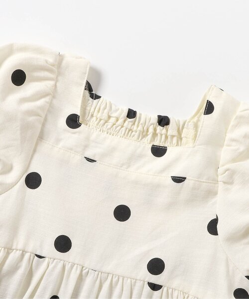 apres les cours（アプレレクール）の「パフスリーブバックリボンワンピース（ワンピース・キッズ・ブラウン/アイボリー・80/140/130/120/110/100/90）」の4枚目の写真