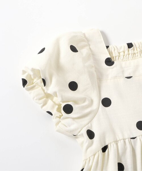 apres les cours（アプレレクール）の「パフスリーブバックリボンワンピース（ワンピース・キッズ・ブラウン/アイボリー・80/140/130/120/110/100/90）」の5枚目の写真