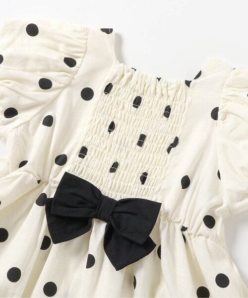apres les cours（アプレレクール）の「パフスリーブバックリボンワンピース（ワンピース・キッズ・ブラウン/アイボリー・80/140/130/120/110/100/90）」の7枚目の写真