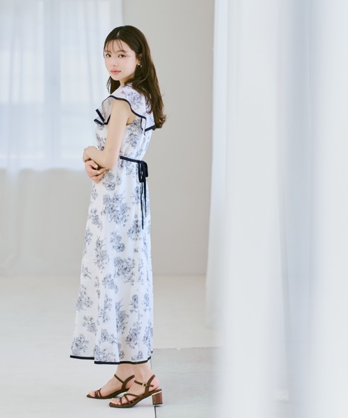 2026春夏新作 フラワージュイフリルスリーブワンピース