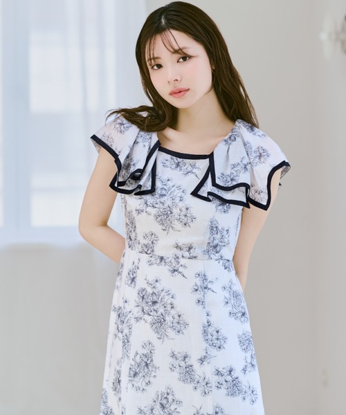 MISCH MASCH(ミッシュマッシュ)の「2026春夏新作 フラワージュイフリルスリーブワンピース(ワンピース・レディース・グレー/ブルー/ブラウン・M/S)」の5枚目の写真