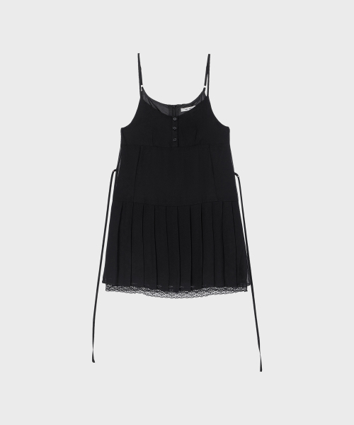 ALKI ALKA(アルキアルカ)の「Pleated Chiffon Mini Dress (Black)(ワンピース・レディース・ブラック・MEDIUM/SMALL/FREE)」の5枚目の写真