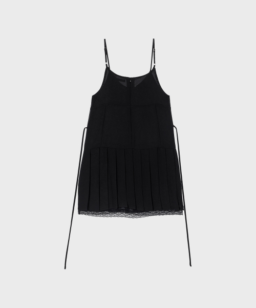 ALKI ALKA(アルキアルカ)の「Pleated Chiffon Mini Dress (Black)(ワンピース・レディース・ブラック・MEDIUM/SMALL/FREE)」の6枚目の写真
