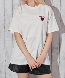 《ワンポイントハート刺繍》Tシャツ/カジュアル×Y2K/春夏/全4色