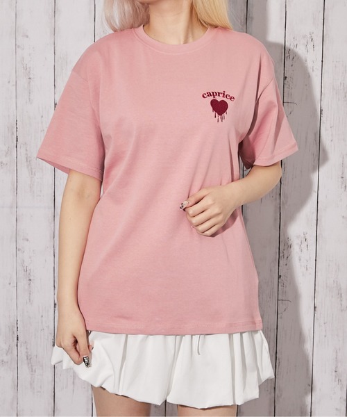 GORGE(ゴージ)の「《ワンポイントハート刺繍》Tシャツ/カジュアル×Y2K/春夏/全4色(Tシャツ/カットソー・レディース・オフホワイト/ピンク/ブラック/オートミール・F)」の4枚目の写真