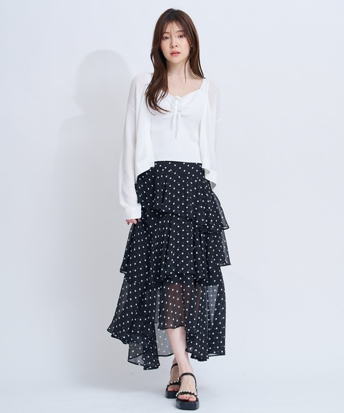 NOELA(ノエラ)の「フリルティアードスカート(スカート・レディース・ブラック/ベージュ/サックスブルー・S/M)」の6枚目の写真