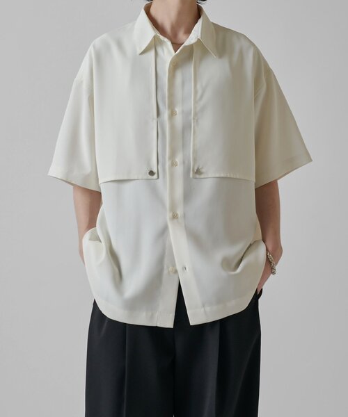 Neucon GUN FLAP OVER SHIRT — рубашка-оверсайз с клапаном, укорочённый рукав