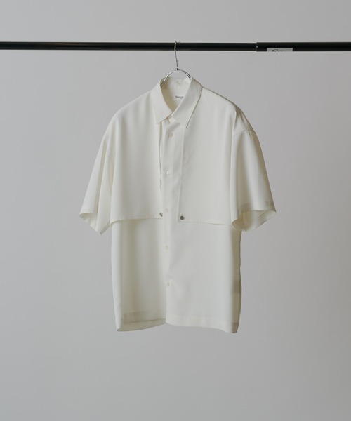 Lui's（ルイス）の「【Neucon】GUN FLAP OVER SHIRT / ガンフラップ半袖オーバーシャツ（シャツ/ブラウス・メンズ・ホワイト/ライトグレー/ブラック・1/2）」の19枚目の写真