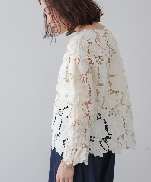 Bou Jeloud(ブージュルード)の「ケミカルレースブラウス(シャツ/ブラウス・レディース・ブラック/オフホワイト・FREE)」の8枚目の写真