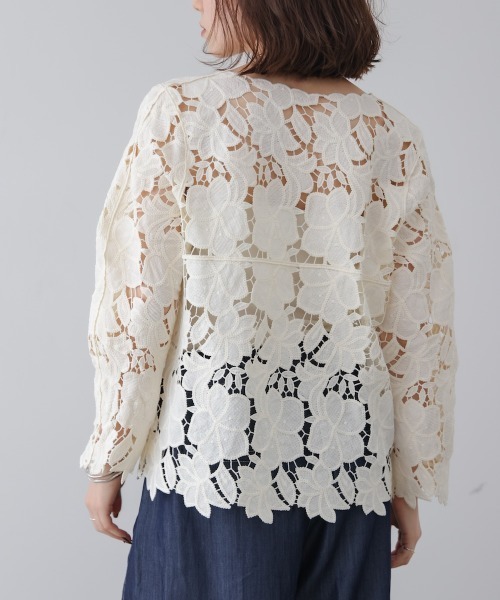 Bou Jeloud(ブージュルード)の「ケミカルレースブラウス(シャツ/ブラウス・レディース・ブラック/オフホワイト・FREE)」の10枚目の写真