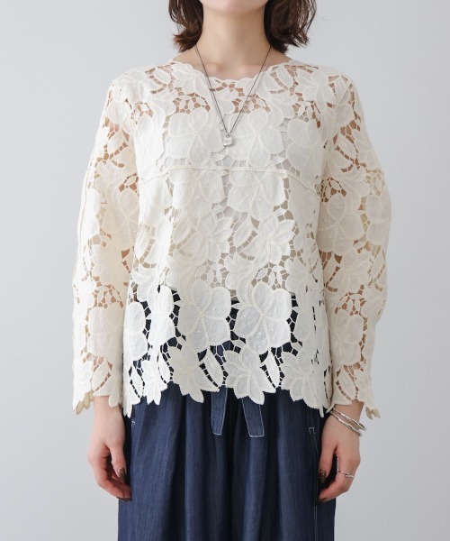 Bou Jeloud(ブージュルード)の「ケミカルレースブラウス(シャツ/ブラウス・レディース・ブラック/オフホワイト・FREE)」の11枚目の写真