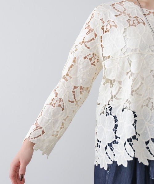 Bou Jeloud(ブージュルード)の「ケミカルレースブラウス(シャツ/ブラウス・レディース・ブラック/オフホワイト・FREE)」の13枚目の写真