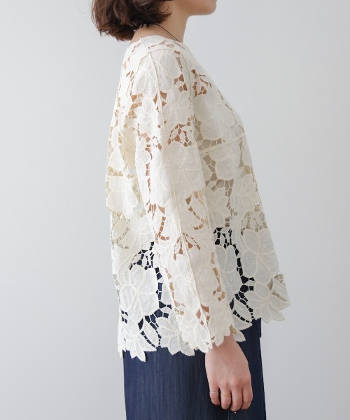 Bou Jeloud(ブージュルード)の「ケミカルレースブラウス(シャツ/ブラウス・レディース・ブラック/オフホワイト・FREE)」の14枚目の写真