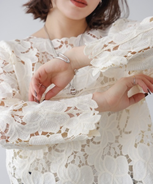 Bou Jeloud(ブージュルード)の「ケミカルレースブラウス(シャツ/ブラウス・レディース・ブラック/オフホワイト・FREE)」の17枚目の写真