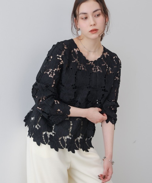 Bou Jeloud(ブージュルード)の「ケミカルレースブラウス(シャツ/ブラウス・レディース・ブラック/オフホワイト・FREE)」の19枚目の写真
