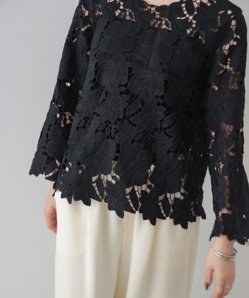 Bou Jeloud(ブージュルード)の「ケミカルレースブラウス(シャツ/ブラウス・レディース・ブラック/オフホワイト・FREE)」の22枚目の写真