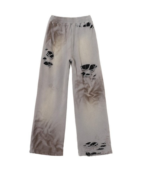 forget-me-nots(フォーゲットミーノッツ)の「DAMAGED OVERLAY SWEATPANTS LR253TPAWP01(その他パンツ・レディース・グレー/ブラック・1)」の3枚目の写真