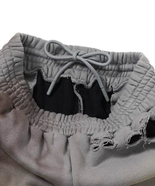 forget-me-nots(フォーゲットミーノッツ)の「DAMAGED OVERLAY SWEATPANTS LR253TPAWP01(その他パンツ・レディース・グレー/ブラック・1)」の5枚目の写真
