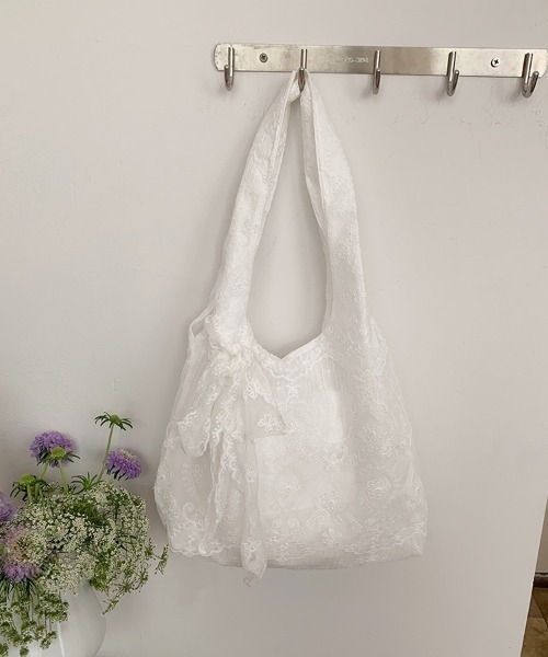 mebole(メボレ)の「Pure Lace Tote Bag(トートバッグ・レディース・ホワイト・FREE)」の10枚目の写真