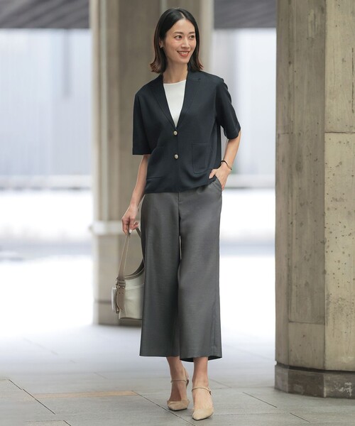 J.PRESS(ジェイプレス)の「FLAXASAオックス ワイド ストレート パンツ(その他パンツ・レディース・グレー系/黄土色系/ネイビー系・7/11/9)」の8枚目の写真