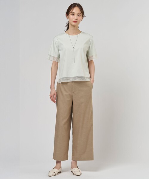 J.PRESS(ジェイプレス)の「FLAXASAオックス ワイド ストレート パンツ(その他パンツ・レディース・グレー系/黄土色系/ネイビー系・7/11/9)」の9枚目の写真