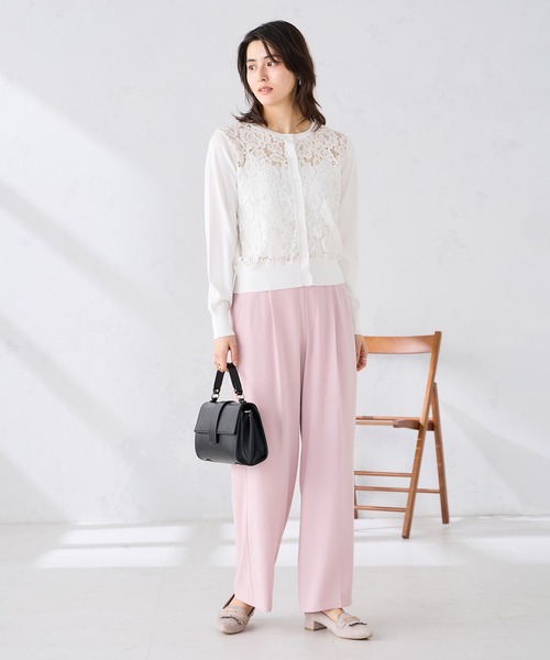 a.v.v（アーヴェヴェ）の「［支持率NO.1/接触冷感/速乾/UVカット/イージーケア］スッキリ見えワイドパンツ（スラックス・レディース・ネイビー/ライトピンク/ブラック/グレイッシュベージュ・MEDIUM/SMALL/LARGE/X-SMALL/X-LARGE）」の7枚目の写真