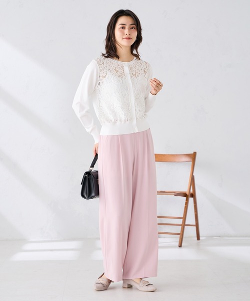 a.v.v（アーヴェヴェ）の「［支持率NO.1/接触冷感/速乾/UVカット/イージーケア］スッキリ見えワイドパンツ（スラックス・レディース・ネイビー/ライトピンク/ブラック/グレイッシュベージュ・MEDIUM/SMALL/LARGE/X-SMALL/X-LARGE）」の9枚目の写真