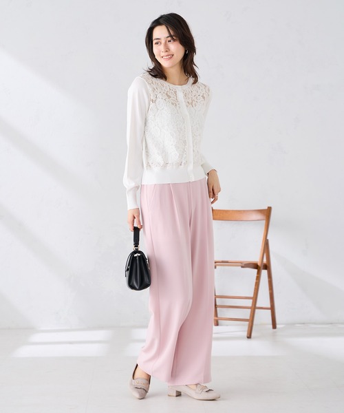 a.v.v（アーヴェヴェ）の「［支持率NO.1/接触冷感/速乾/UVカット/イージーケア］スッキリ見えワイドパンツ（スラックス・レディース・ネイビー/ライトピンク/ブラック/グレイッシュベージュ・MEDIUM/SMALL/LARGE/X-SMALL/X-LARGE）」の10枚目の写真