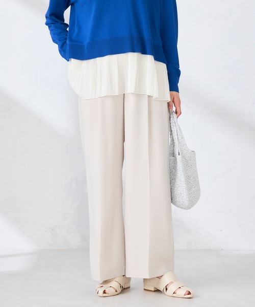 a.v.v（アーヴェヴェ）の「［支持率NO.1/接触冷感/速乾/UVカット/イージーケア］スッキリ見えワイドパンツ（スラックス・レディース・ネイビー/ライトピンク/ブラック/グレイッシュベージュ・MEDIUM/SMALL/LARGE/X-SMALL/X-LARGE）」の22枚目の写真