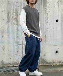 At Marvelous（アットマーベラス）の「ワイドバルーンデニムパンツ テーパード ボトムス（デニムパンツ）」