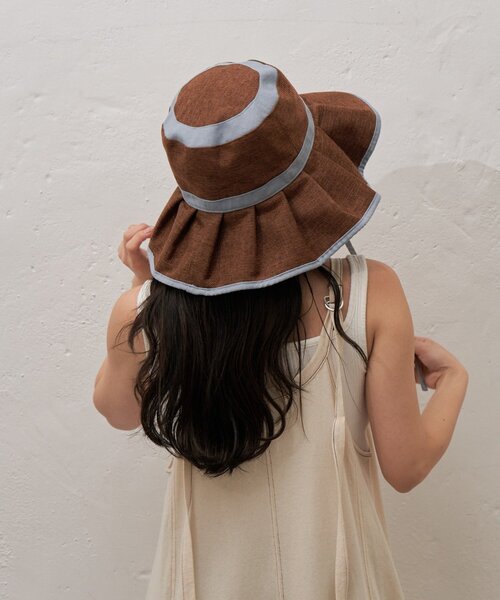 CIAOPANIC TYPY（チャオパニックティピー）の「:【UV対応】柔らか配色たためるジュートフリルハット（ハット・レディース・ベージュ/ブラック/ブラウン/レッド・ONE SIZE）」の12枚目の写真