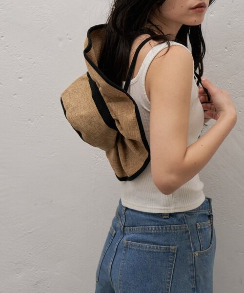 CIAOPANIC TYPY（チャオパニックティピー）の「:【UV対応】柔らか配色たためるジュートフリルハット（ハット・レディース・ベージュ/ブラック/ブラウン/レッド・ONE SIZE）」の16枚目の写真